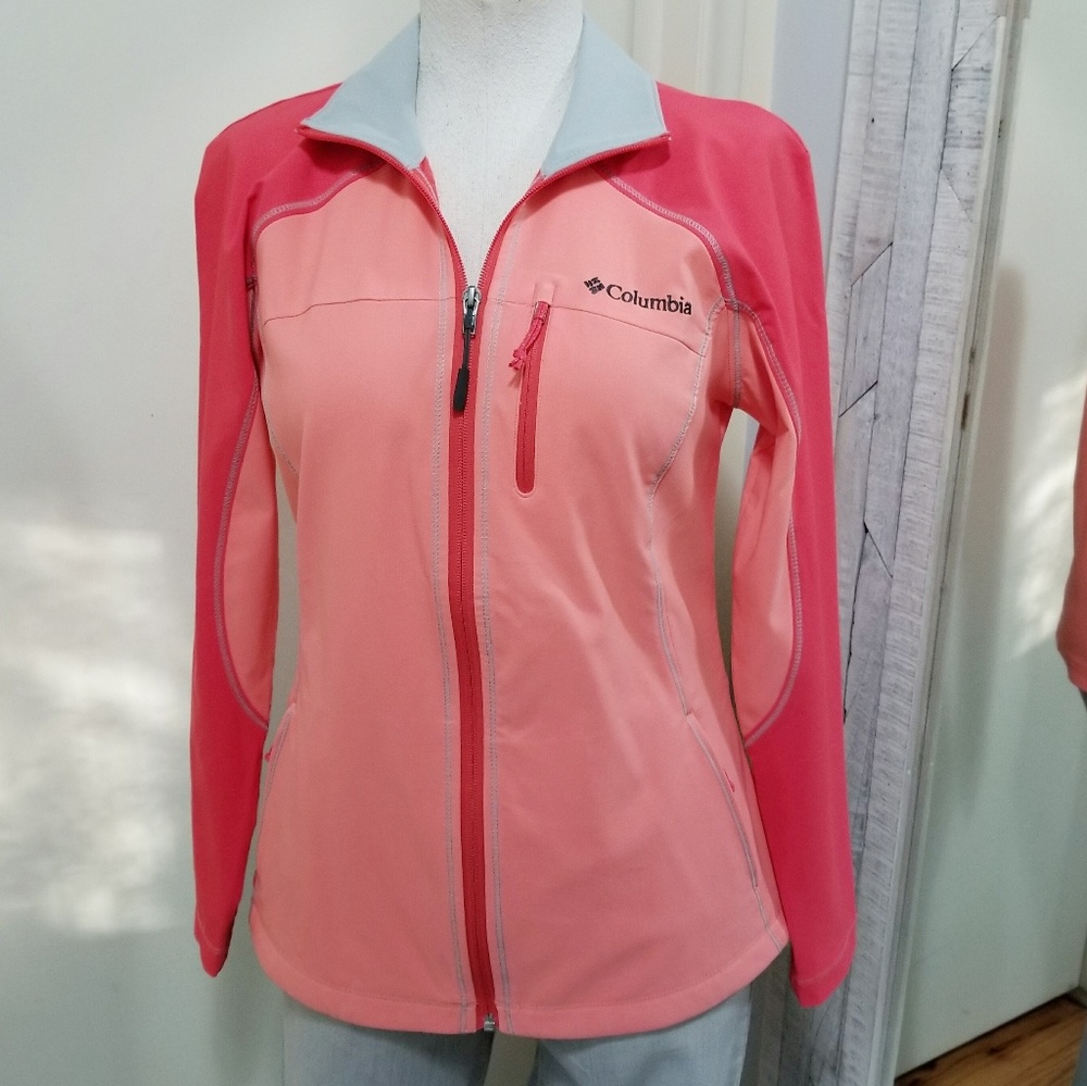 Columbia Coral Full Zip Long Sleeve Rain Jacket XS